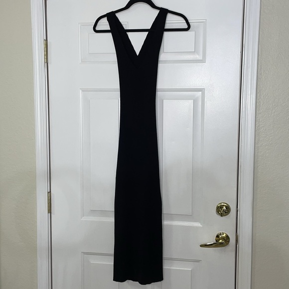 PETAL + PUP EXCLUSIVES Ribbed Knit V-Neck  CrissCross Sweater Bodycon Dress M L - Picture 4 of 11